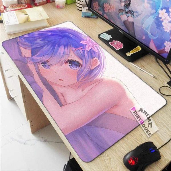 Anime Mouse Pads Re Zero Rem in Bed APH0705 70x30CM / As Shown Official Anime Mouse Pads Merch