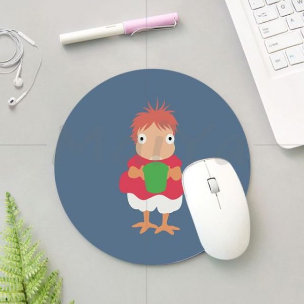 MaiYa 2018 Krajews Ponyo Studio Ghibli Silicone round mouse Pad to Mouse Game Anti Slip Laptop 3.jpg 640x640 3 - Anime Mousepads