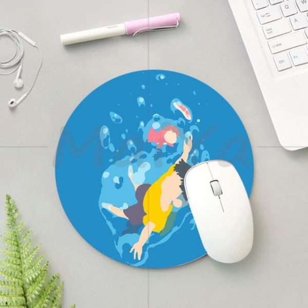 MaiYa 2018 Krajews Ponyo Studio Ghibli Silicone round mouse Pad to Mouse Game Anti Slip - Anime Mousepads