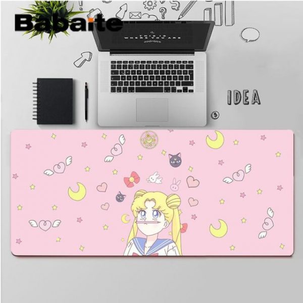 Babaite High Quality Pink Anime Moon Girl Customized laptop Gaming mouse pad Rubber Computer Gaming mousepad 2.jpg 640x640 2 - Anime Mousepads