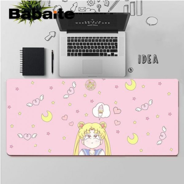 Babaite High Quality Pink Anime Moon Girl Customized laptop Gaming mouse pad Rubber Computer Gaming mousepad 3.jpg 640x640 3 - Anime Mousepads