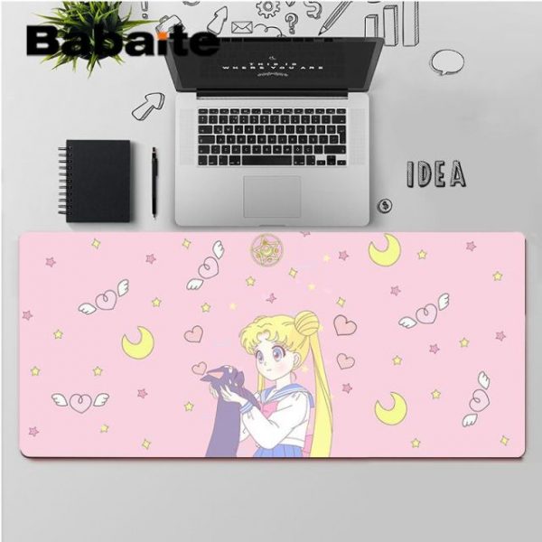 Babaite High Quality Pink Anime Moon Girl Customized laptop Gaming mouse pad Rubber Computer Gaming mousepad 4.jpg 640x640 4 - Anime Mousepads