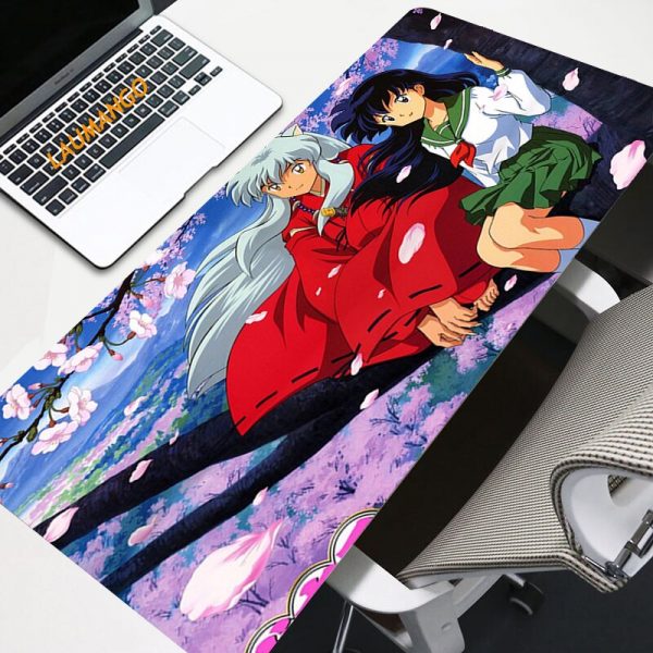 Inuyasha Anime Mouse Pad Large Cartoon Anime Rubber Mouse Pad Keyboard Computer Mat PC Mousepad with - Anime Mousepads
