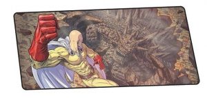 Saitama Punches Ancient King design 2 / Size 600x300x2mm Official Anime Mousepads Merch
