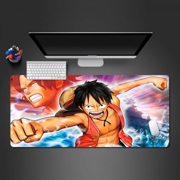 Dynamic Luffy With Ace in Background 250x290x2mm Official Anime Mousepads Merch
