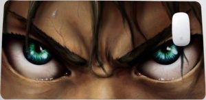Angry Eren Eyes Style 6 / 30x25x0.3cm Official Anime Mousepads Merch