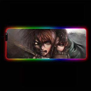 Attack on Titan - Eren, Levi - RGB Mouse Pad 350x250x3mm Official Anime Mousepad Merch