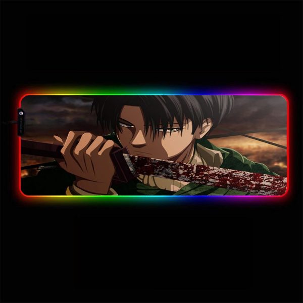 Attack on Titan - Levi Sword - RGB Mouse Pad 350x250x3mm Official Anime Mousepad Merch