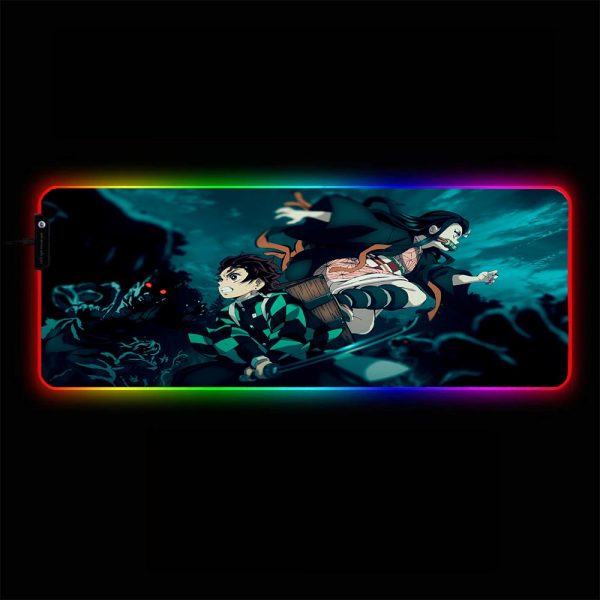 Demon Slayer - Fight - RGB Mouse Pad 350x250x3mm Official Anime Mousepad Merch