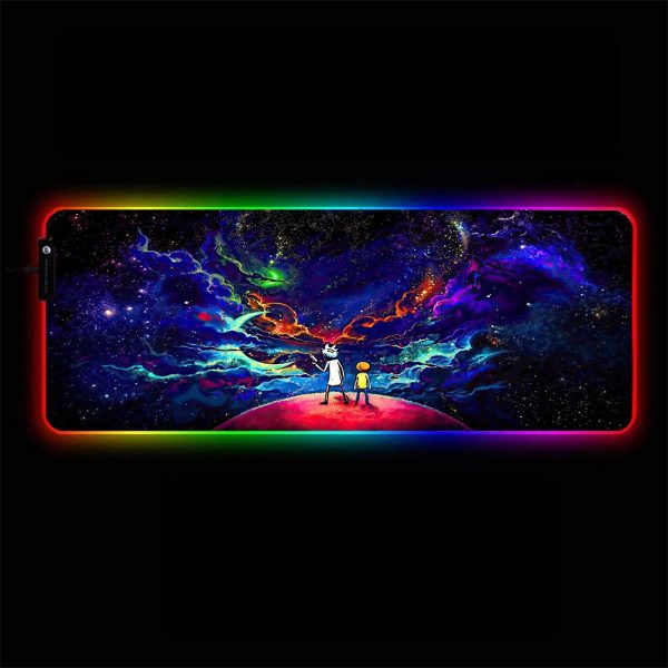 Cartoon Space RGB Gamer Mouse Pad Large Computer Desk Mat XXL PC Gaming Mousepad 350x250x3mm Official Anime Mousepad Merch